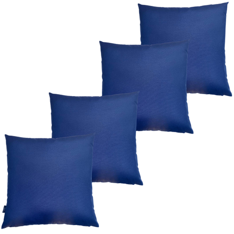 Kit 4 Almofadas Impermeável Antimofo Antiácaro Azul Marinho Área Externa 45CMX45CM