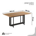 Ver imagem 3 de Conjunto Sala de Jantar Mesa 160x90cm Base Pérola Tampo MDF Napoli Preto/Marrom/Cinamomo