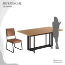 Ver imagem 5 de Conjunto Sala de Jantar Mesa 160x90cm Base Pérola Tampo MDF Napoli Preto/Marrom/Cinamomo