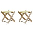 Ver imagem 1 de Kit 2 Banquinho de Madeira Banqueta Pescador - Amarelo