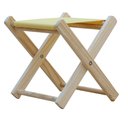 Ver imagem 2 de Kit 2 Banquinho de Madeira Banqueta Pescador com Tecido Amarelo