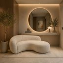 Ver imagem 3 de Sofá Zah 240 cm 4 Lugares Luxo Orgânico Curvo Bouclé Premium:Bouclé Bege