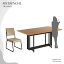 Ver imagem 5 de Conjunto Sala de Jantar Mesa 160x90cm Base Pérola Tampo MDF Napoli Preto/Creme/Cinamomo