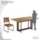 Ver imagem 5 de Conjunto Sala de Jantar Mesa 160x90cm Base Pérola Tampo MDF Napoli Marrom/Cinamomo