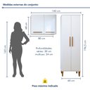 Ver imagem 3 de Lavanderia Modulada 1 Armário Multiuso e Armário Aéreo São Gonçalo