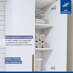 Lavanderia Modulada 1 Armário Multiuso e Armário Aéreo São Gonçalo - 6