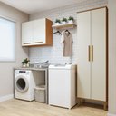 Ver imagem 1 de Lavanderia Modulada 1 Armário Multiuso e Armário Aéreo São Gonçalo