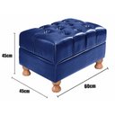 Ver imagem 6 de Kit Sofá Luis XV Chesterfield Namoradeira 2 Lugares + Puff - Couríssimo Azul