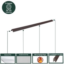Cantoneira L PVC Protetor de Canto 25x25mm Barra 300cm 15 UN AZN - Marrom - 4