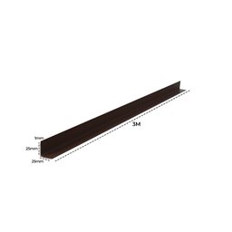 Cantoneira L PVC Protetor de Canto 25x25mm Barra 300cm 15 UN AZN - Marrom - 5