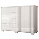 Ver imagem 4 de Guarda Roupa Casal Panamá com Cômoda Texas e Armário Multiuso Jade Branco Brilho– Moval