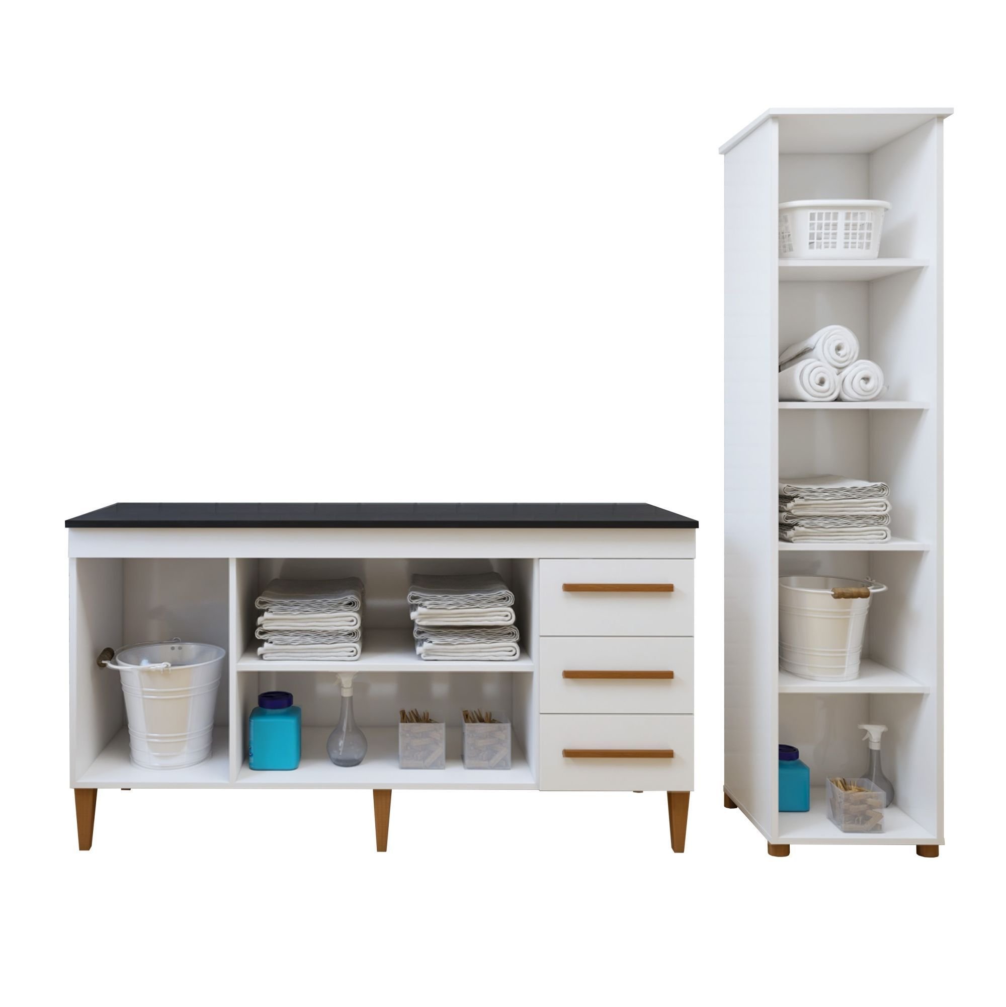 Lavanderia Modulada 1 Armário Multiuso e Balcão Osasco