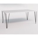 Ver imagem 4 de Conjunto De Mesa Clips De Ferro Preto Tampo Branco 135X75 6 Cadeiras Preta Assento Vermelho