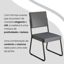 Ver imagem 7 de Conjunto Sala de Jantar Mesa 160x90cm Base Pérola Tampo Mdf Laca com Vidro Napoli