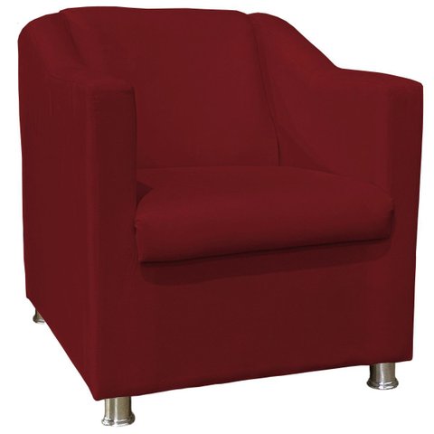 Poltrona Decorativa Tillak Tilla em Suede para Sala de Estar, Consultório e Recepção - Bordô