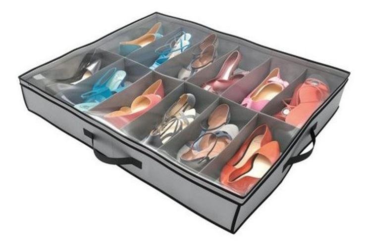 Organizador Porta 12 Sapatos Tampa Embaixo da Cama Euro Home - 2