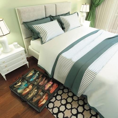 Organizador Porta 12 Sapatos Tampa Embaixo da Cama Euro Home - 4