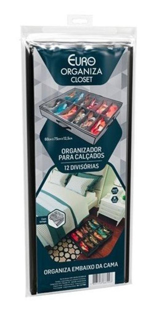 Organizador Porta 12 Sapatos Tampa Embaixo da Cama Euro Home - 5
