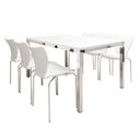 Ver imagem 2 de Conjunto Sala de Jantar 6 Lugares Retangular Tampo MDF 160x85cm Mesa Smart com Cadeiras Mono Branco