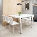 Ver imagem 1 de Conjunto Sala de Jantar 6 Lugares Retangular Tampo MDF 160x85cm Mesa Smart com Cadeiras Mono Branco