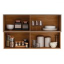 Ver imagem 2 de Armário Aéreo Cozinha 120 Cm Proença 2 Portas 100% Mdf com Vidro Nogueira/nude - Demóbile