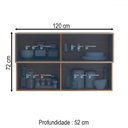 Ver imagem 3 de Armário Aéreo Cozinha 120 Cm Proença 2 Portas 100% Mdf com Vidro Nogueira/nude - Demóbile