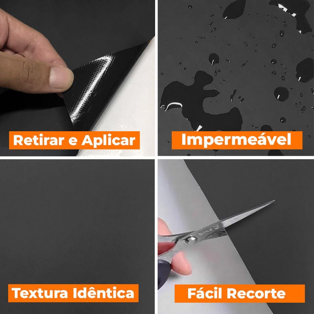 Papel de Parede Adesivo Lavavel Preto Blackout Super Touch - 7