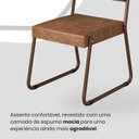 Ver imagem 6 de Conjunto Sala de Jantar Mesa 160x90cm Base Pérola Tampo MDF Laca com Vidro Napoli Marrom/Grafite