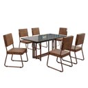 Ver imagem 2 de Conjunto Sala de Jantar Mesa 160x90cm Base Pérola Tampo Mdf Laca com Vidro Napoli