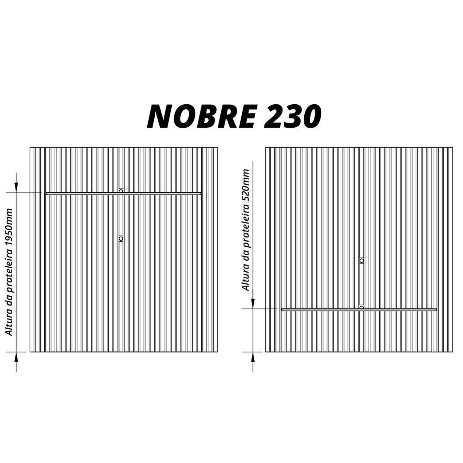 Painel Ripado para Tv até 85 Polegadas 1 Prateleira Nobre 230cm - 8