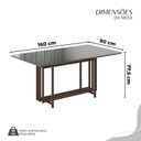 Ver imagem 3 de Conjunto Sala de Jantar Mesa 160x90cm Base Pérola Tampo MDF Laca com Vidro Napoli Marrom/Creme/Grafite