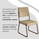 Ver imagem 7 de Conjunto Sala de Jantar Mesa 160x90cm Base Pérola Tampo MDF Laca com Vidro Napoli Marrom/Creme/Grafite