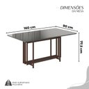 Ver imagem 3 de Conjunto Sala de Jantar Mesa 160x90cm Base Pérola Tampo Mdf Laca com Vidro Napoli