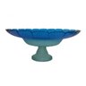 Centro De Mesa Fruteira De Vidro Com Pé 37cm Azul Vitazza - 1