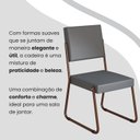 Ver imagem 7 de Conjunto Sala de Jantar Mesa 160x90cm Base Pérola Tampo Mdf Laca com Vidro Napoli