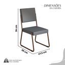 Ver imagem 4 de Conjunto Sala de Jantar Mesa 160x90cm Base Pérola Tampo MDF Laca com Vidro Napoli Marrom/Grafite
