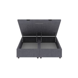 Base Cama Box Baú  King Size Veludo Cinza SkyBox - 3