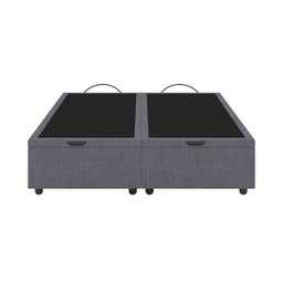 Base Cama Box Baú  King Size Veludo Cinza SkyBox - 4