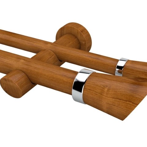 Kit Varão para Cortina Duplo Completo 28x19mm 3 Metros com 2 Emendas Alemão