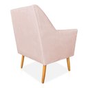 Ver imagem 4 de Poltrona Decorativa Julia Veludo Rosa Bebê Pés Palito Castanho
