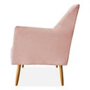 Ver imagem 3 de Poltrona Decorativa Julia Veludo Rosa Bebê Pés Palito Castanho