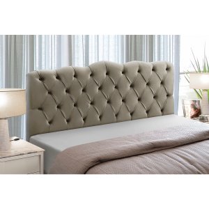 Cabeceira Cama Box Estofada Madeira Queen Size Atena:capuccino