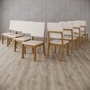 Ver imagem 1 de Kit 8 Cadeiras Estofadas para Mesa de Jantar Milla Estrutura em MDF-MDP Linho Bege Móveis Henn