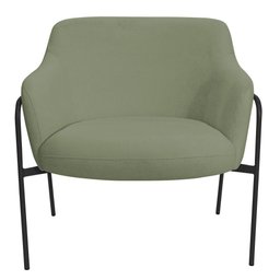 Poltrona Decorativa Jade Base Aço Preto Bouclé Verde Claro - Nexta Casa - 6