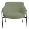 Poltrona Decorativa Jade Base Aço Preto Bouclé Verde Claro - Nexta Casa - 6