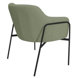 Poltrona Decorativa Jade Base Aço Preto Bouclé Verde Claro - Nexta Casa - 8