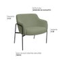 Poltrona Decorativa Jade Base Aço Preto Bouclé Verde Claro - Nexta Casa - 3