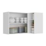 Armário de Cozinha Aéreo de Canto Veneza GW Multimóveis MP3742 Branco - 3