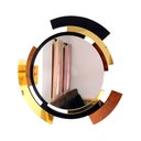 Ver imagem 1 de Espelho decorativo de parede redondo com moldura Premium Meteora Preto