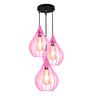 Luminária Teto Lustre pendente balcão cozinha sala trio:Rosa - 1
